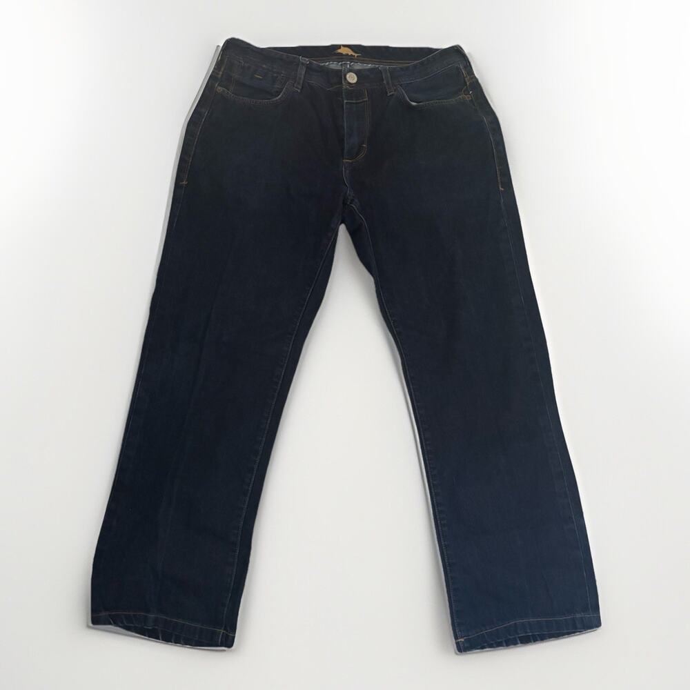 Mens Tommy Bahama Cayman Island Relaxed Fit 34/34 Denim Jeans Dark Wash Blue